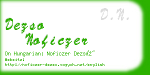 dezso noficzer business card